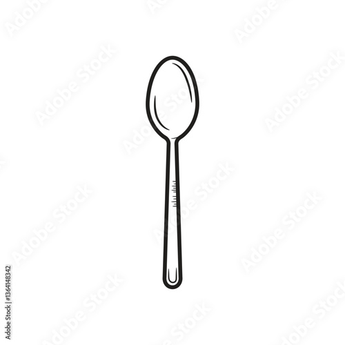 Spoon outline icon vector illustration template