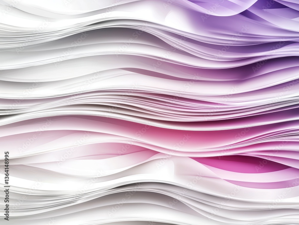 Abstract Wavy Layers of Paper in Pink and White Abstract Wavy Layers of Paper in Pink and White