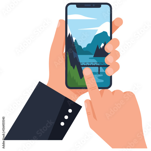 Mobile phone taking photo