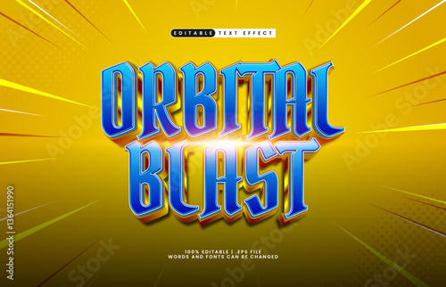 orbital blast editable text effect with a cosmic and galaxy text effect