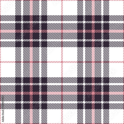 Modern Dark White Seamless Tartan Textile Design Variant 822