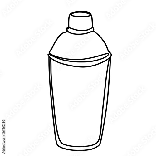Cocktail shaker one continuous line art drawing