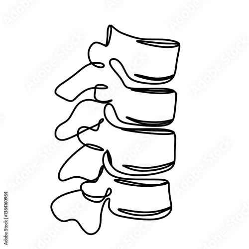 Human spine continuous one line drawing