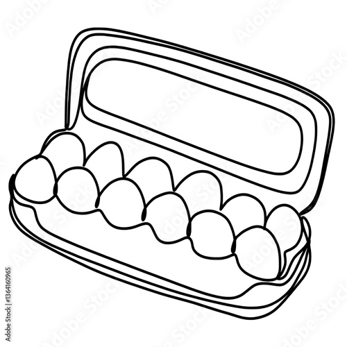 Eggs in panel one line art drawing 