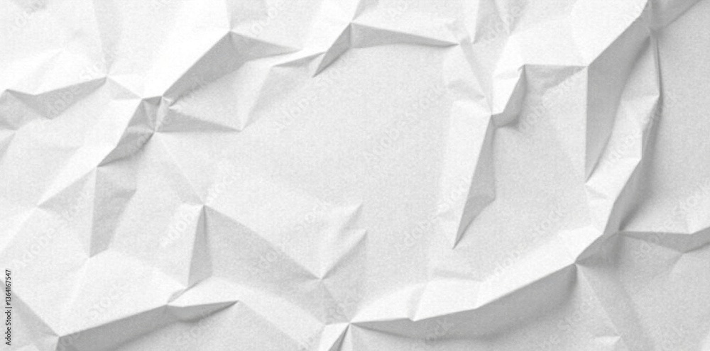 Obraz premium Deep creases, severely crumpled white tissue paper , paper, bunched