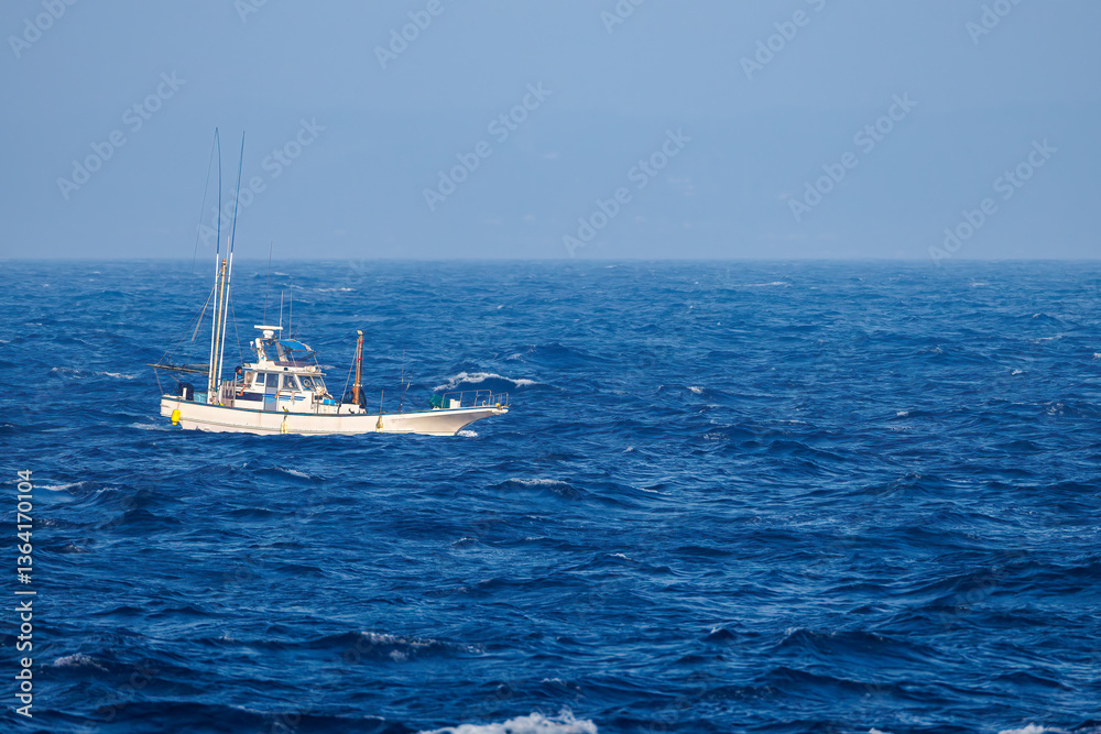 沖を進む漁船。
絶海の孤島である、三宅島周辺は非常に海鳥の数が多い。
東海汽船東京湾~伊豆諸島八丈島、太平洋航路の橘丸船上にて - 2025
沖を進む漁船。
絶海の孤島である、三宅島周辺は非常に海鳥の数が多い。
東海汽船東京湾~伊豆諸島八丈島、太平洋航路の橘丸船上にて - 2025