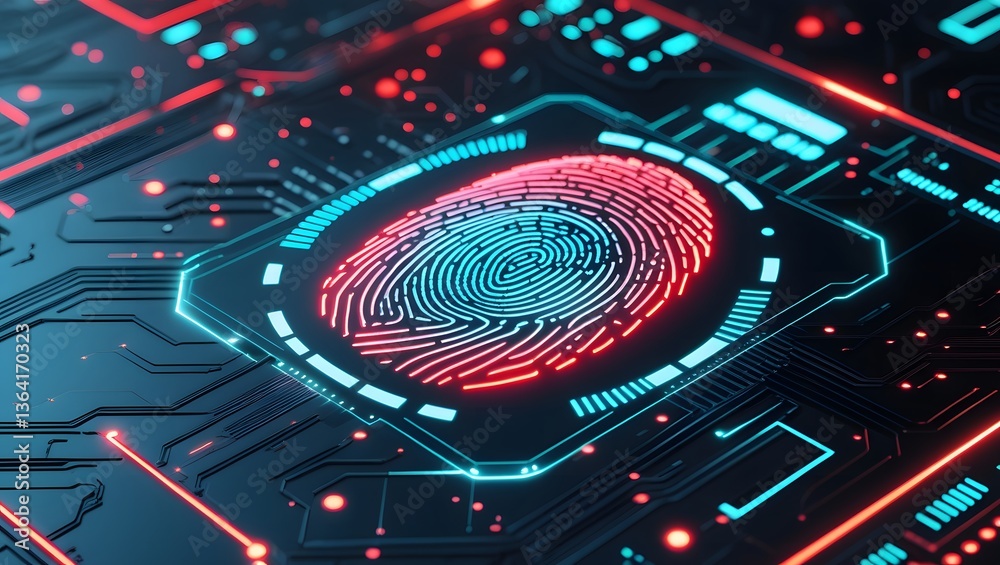 Fototapeta premium Background 3D Cyber Digital Security System