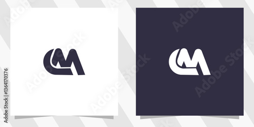 letter mc cm logo design