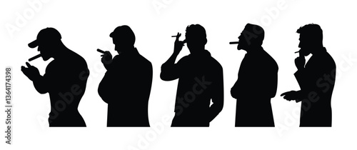 men smoking silhouette