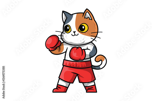 Cute Boxer Cat Character Illustration