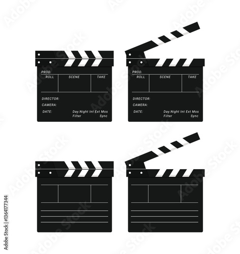 movie clipper black vector