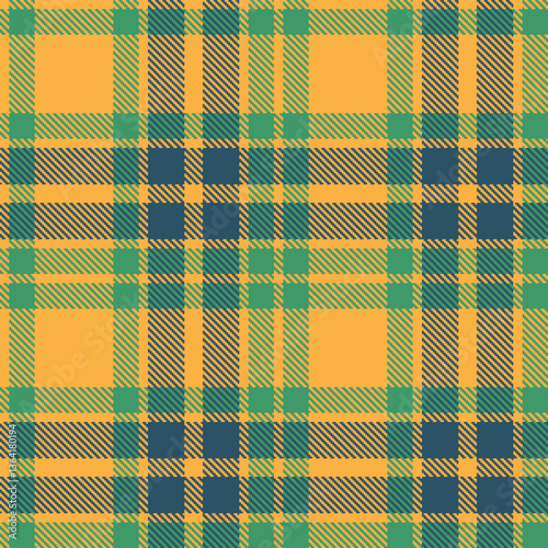 Cool Butterscotch Seamless Tartan with Cool Ocean Green accents Textile Design