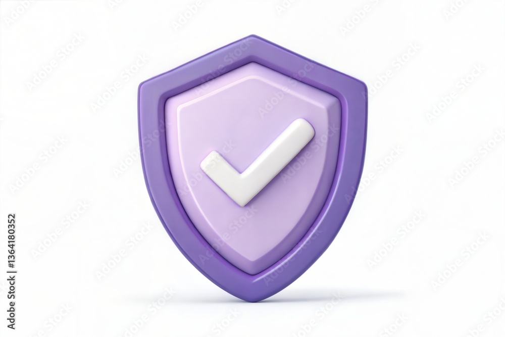 Purple Shield with White Checkmark for Security and Verification Purple Shield with White Checkmark for Security and Verification