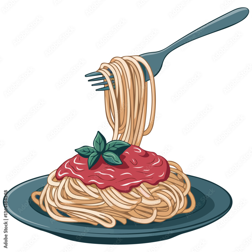 Spaghetti with fork