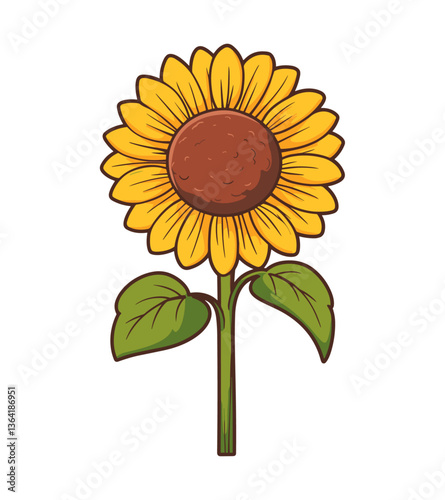 sunflower blossom illustration