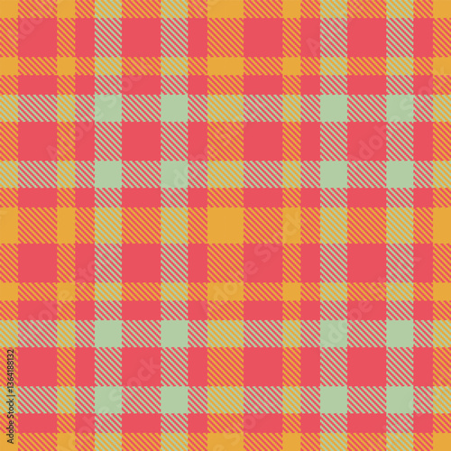 Cool Faded Red and Iridescent Butterscotch Seamless Tartan Textile Design