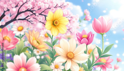 pink flowers background