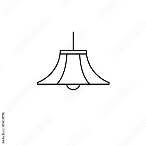 Minimalistic pendant lamp illustration on white background  
