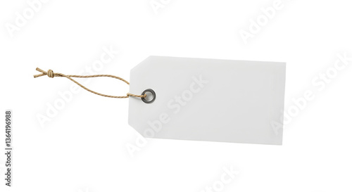 Blank price tag tied with string isolated, Blank price tag tied with string isolated on black background