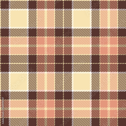 Modern Warm Pale Peach Seamless Tartan Textile Design Variant 1261