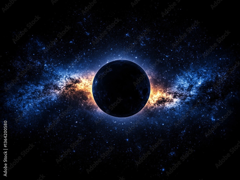 Obraz premium Total solar eclipse captivates sky watchers earth image cosmic dark space spectacular event