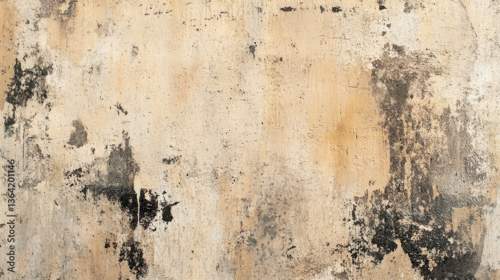 Fototapeta premium Abstract Beige and Black Wall Texture: A Grunge Background Image