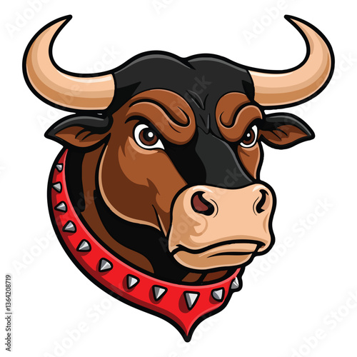 Devilish Bull With Blackened Horns And Fire