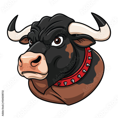 Rampaging Bull Face With A Snarling Expression