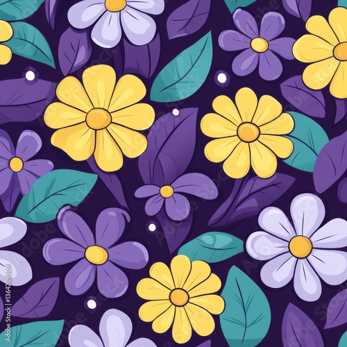 Vibrant floral pattern design digital art colorful background creative environment artistic viewpoint