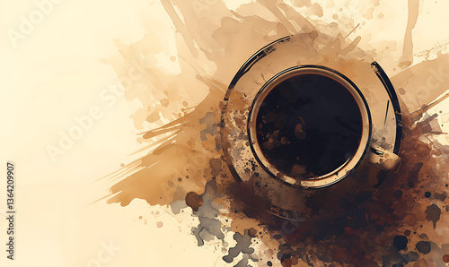 Coffee and accessories concept  illustrations for wallpaper or advertising