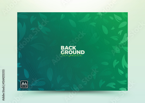 abstract green background template with natural element geometric composition