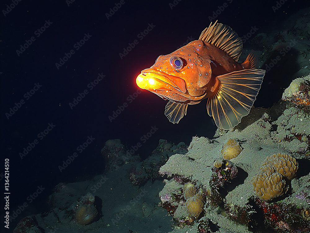 Fototapeta premium anglerfish with bioluminescent lure