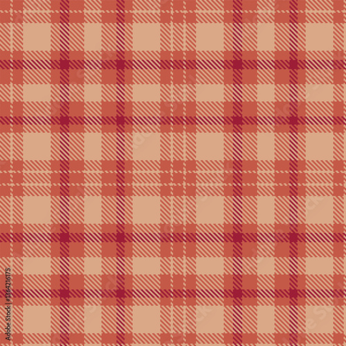 Modern Metallic Dark Salmon Seamless Tartan Textile Design Variant 1469