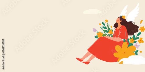 A woman adorned with angeli...