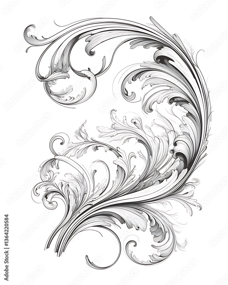 Fototapeta premium Floral flower vector Illustrations on white background