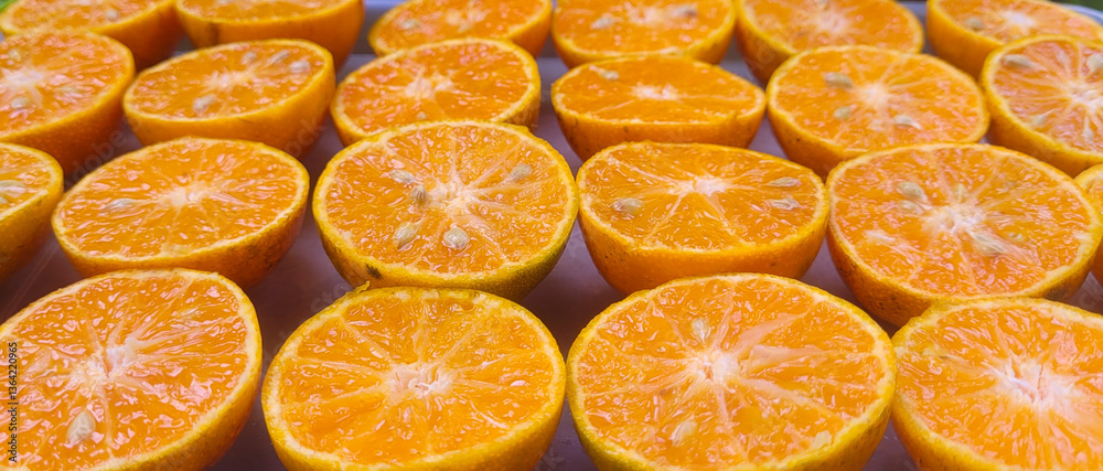 Half cut of oranges