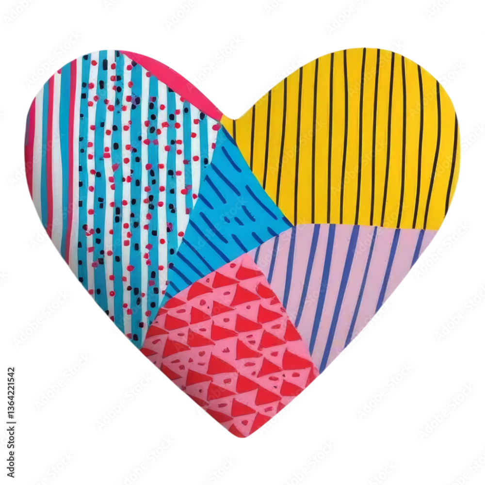Fototapeta premium Heart Shape with Vibrant Patterns and Designs