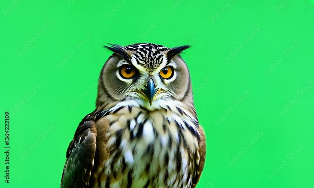 owl on a green screen. owl on a green screen.