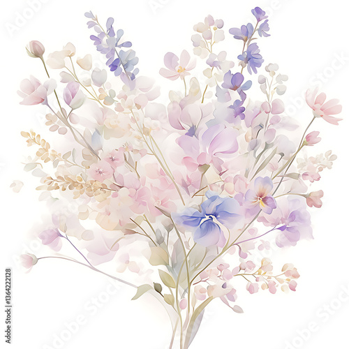 Floral flower vector Illustrations on white background