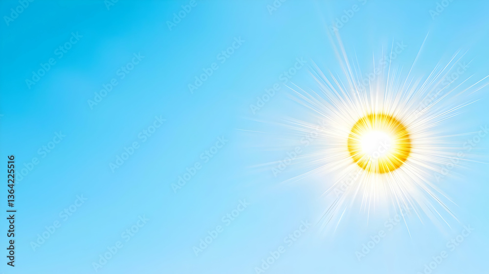 Obraz premium Radiant Sunburst Against Clear Blue Sky