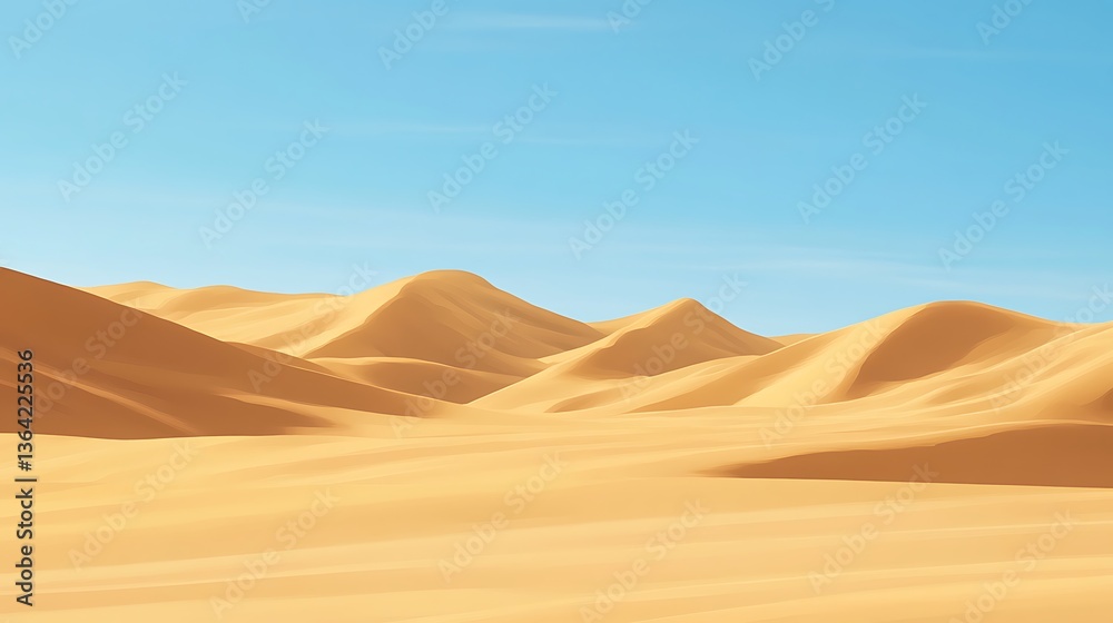 Sand Dunes with Desert Landscape, and Sunny Sky. Sand Dunes with Desert Landscape, and Sunny Sky.
