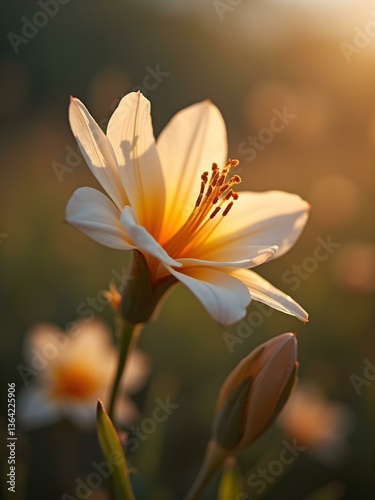 Stunning Flower Sunset Background – Nature’s Beauty in Golden Light
