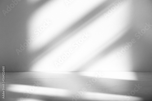 Wall interior background, studio and backdrops show products.with shadow from window color white and grey. background for text insertion and presentation product	