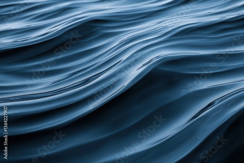 Obraz na płótnie Serene Dark Blue Water Waves Pattern for Tranquil Atmosphere w salonie