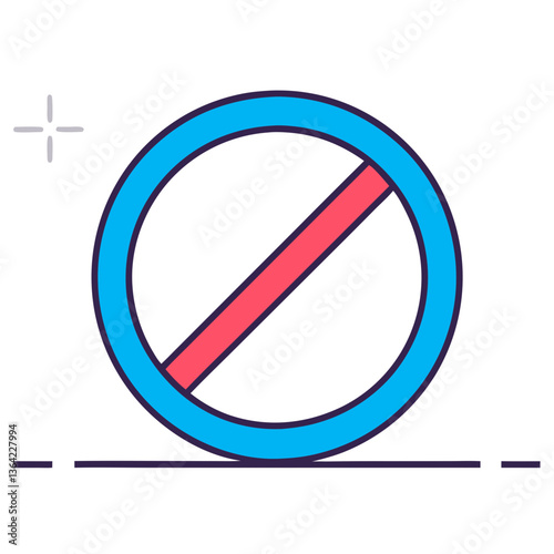 A bold prohibition sign, a vibrant blue circle slashed with a decisive red line, conveying a clear message of restriction with a clean, minimalist style.