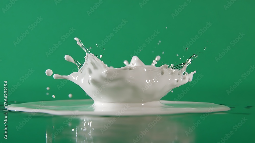 Milk Splash with Green Background. (1) Milk Splash with Green Background. (1)