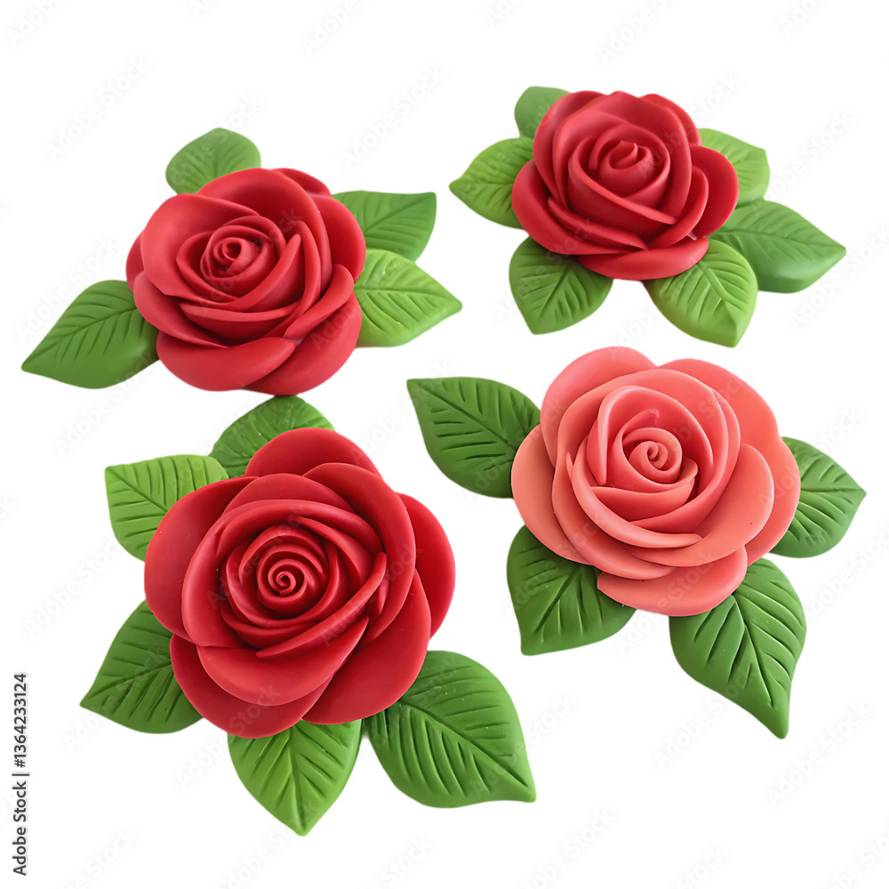 Naklejka premium Red Rose Cake Decorations