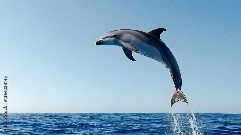 Fototapeta premium Dolphin Leaping In The Ocean