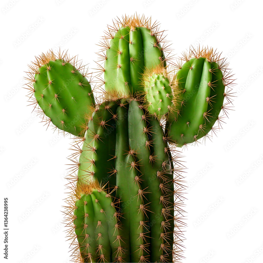 Naklejka premium A paddle cactus with small spines and bright green color