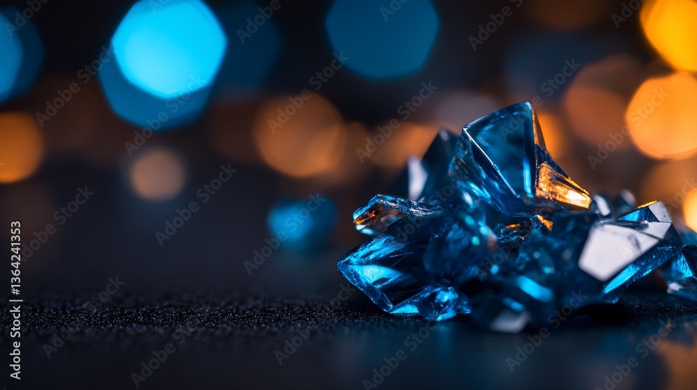 Azure Crystal Cluster: A Nighttime Sparkle Azure Crystal Cluster: A Nighttime Sparkle